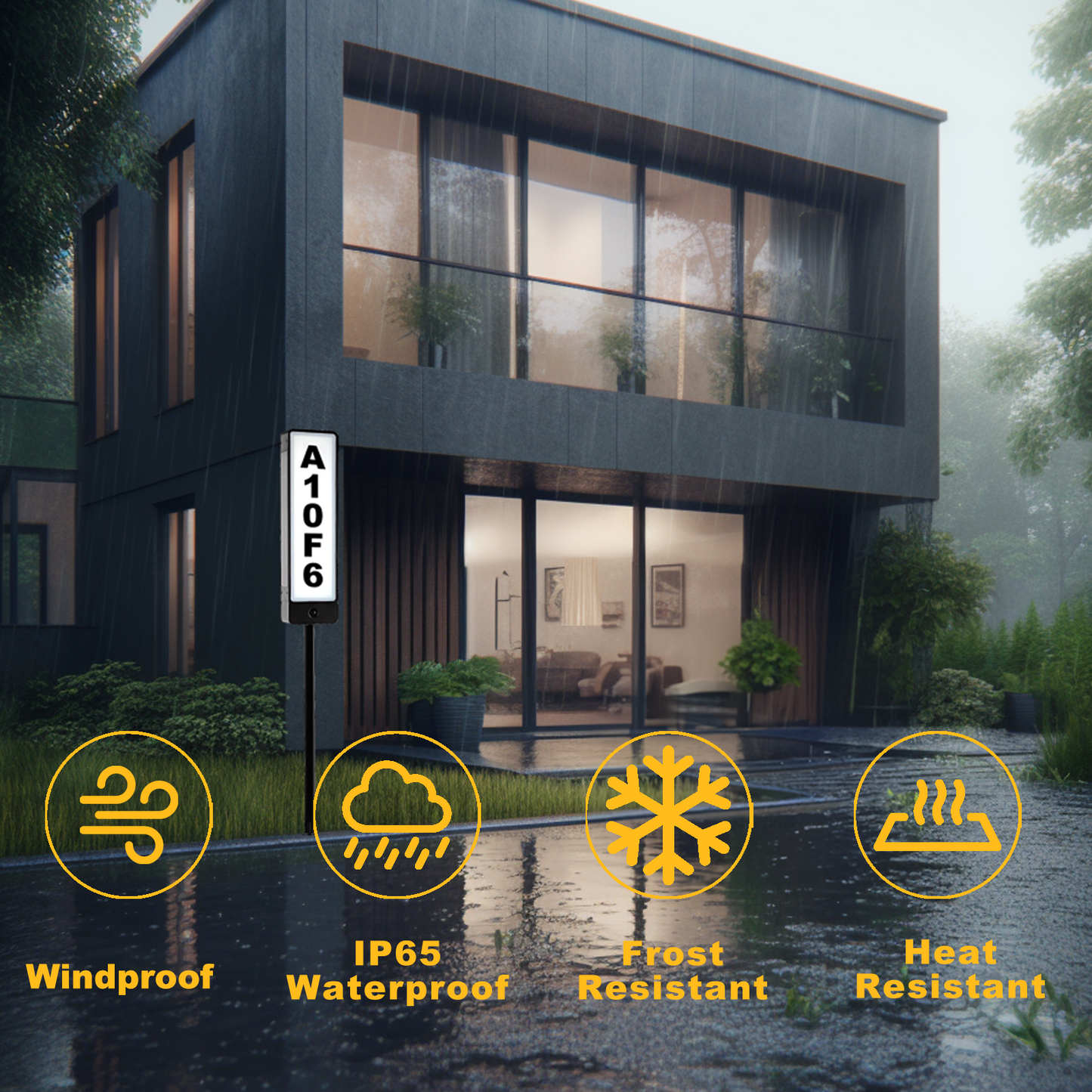 LYTARA Solar House Numbers (vertical)- High Quality, Easy Install, Efficient Lighting