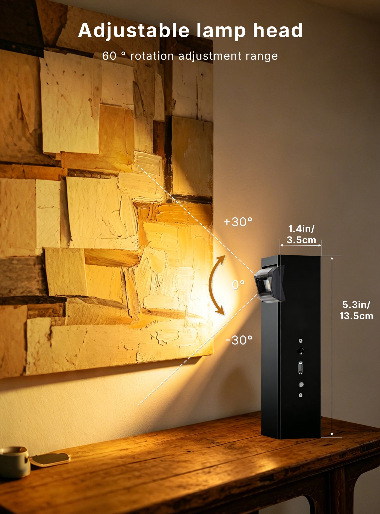 LYTARA Picture Lights for Wall, Metal Rechargeable 5000mAh Battery Lights with 60° Pivoting Head, Remote, Timer, 3 CCTs & Dimmable Magnetic LED Art Display Lights for Painting