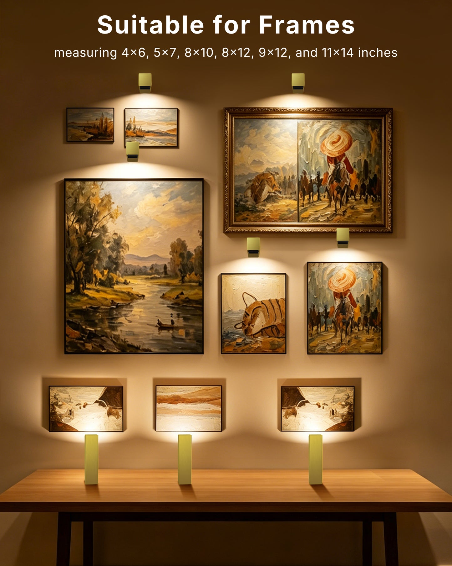 LYTARA Picture Lights for Wall, Metal Rechargeable 5000mAh Battery Lights with 60° Pivoting Head, Remote, Timer, 3 CCTs & Dimmable Magnetic LED Art Display Lights for Painting