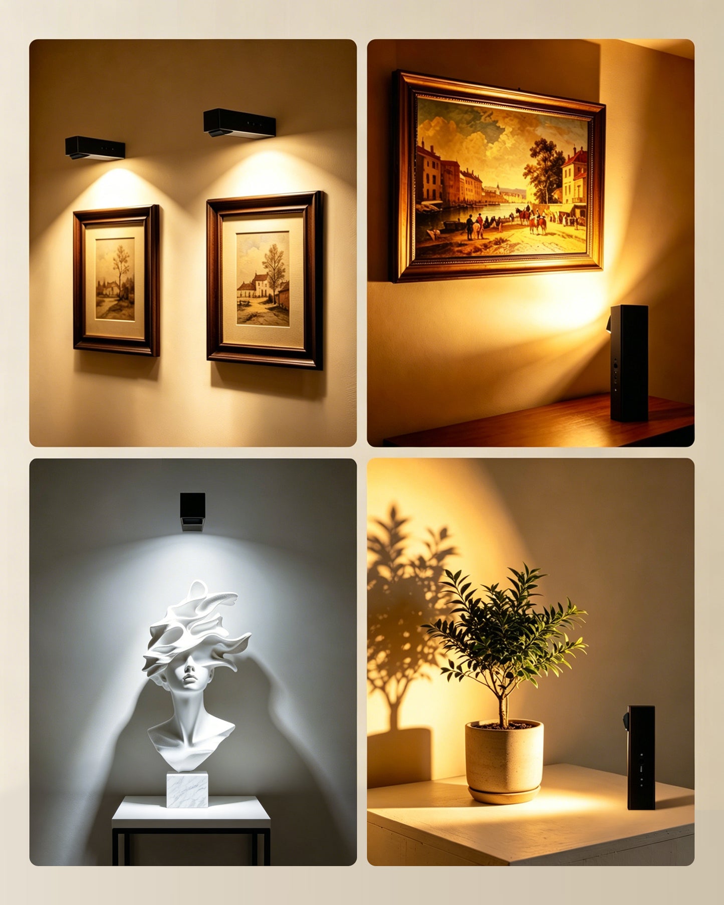 LYTARA Picture Lights for Wall, Metal Rechargeable 5000mAh Battery Lights with 60° Pivoting Head, Remote, Timer, 3 CCTs & Dimmable Magnetic LED Art Display Lights for Painting